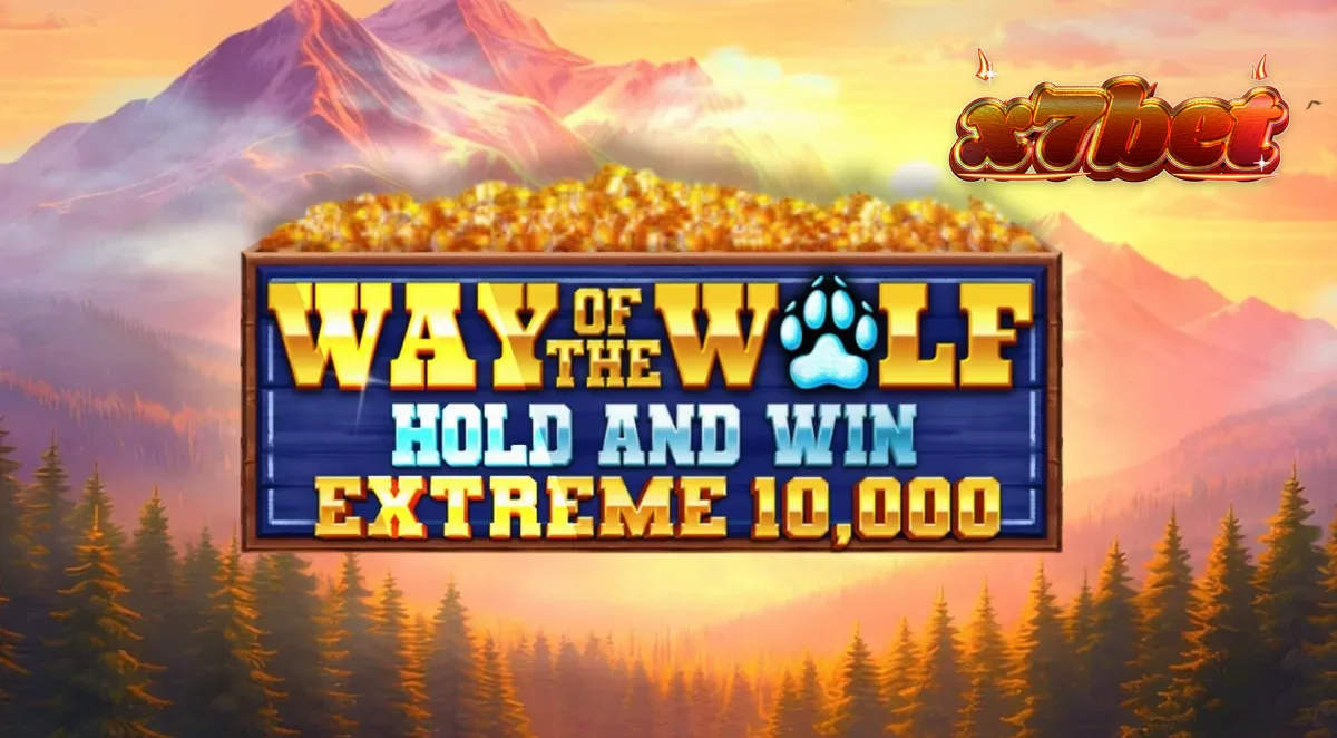 Cenário noturno de floresta com lobos e elementos de slot Way of the Wolf